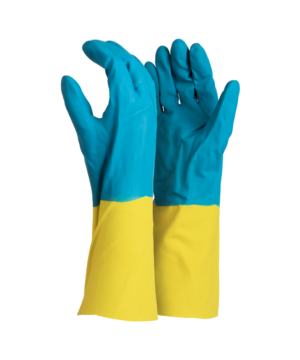 NEOPRENE LATEX BLUE/YELLOW GLOVE